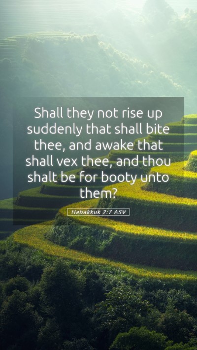 Picture 05 - Habakkuk 2:7 ASV Mobile Phone Wallpaper - Shall they not rise up suddenly that shall bite - Mobile Bible Verse Wallpaper