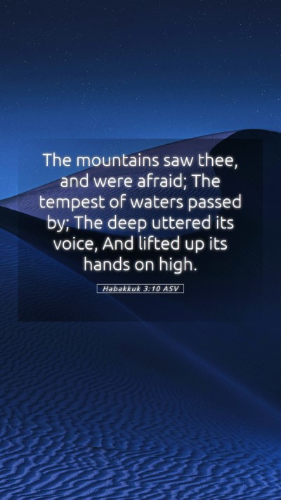 Picture 05 - Habakkuk 3:10 ASV Mobile Phone Wallpaper - The mountains saw thee, and were afraid; The - Mobile Bible Verse Wallpaper