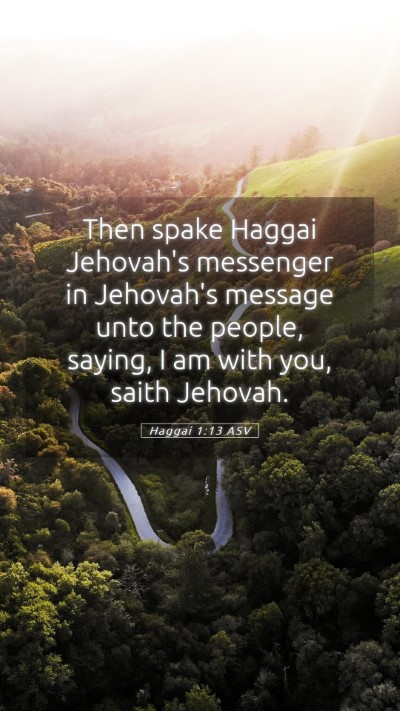 Picture 05 - Haggai 1:13 ASV Mobile Phone Wallpaper - Then spake Haggai Jehovah's messenger in - Mobile Bible Verse Wallpaper