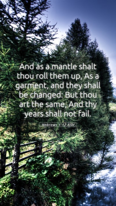 Picture 05 - Hebrews 1:12 ASV Mobile Phone Wallpaper - And as a mantle shalt thou roll them up, As a - Mobile Bible Verse Wallpaper
