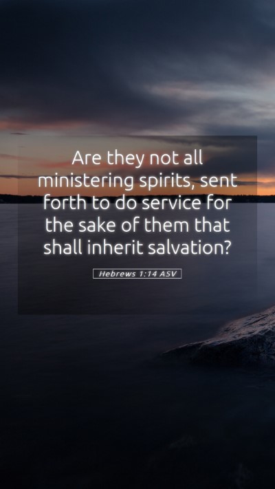 Picture 05 - Hebrews 1:14 ASV Mobile Phone Wallpaper - Are they not all ministering spirits, sent forth - Mobile Bible Verse Wallpaper
