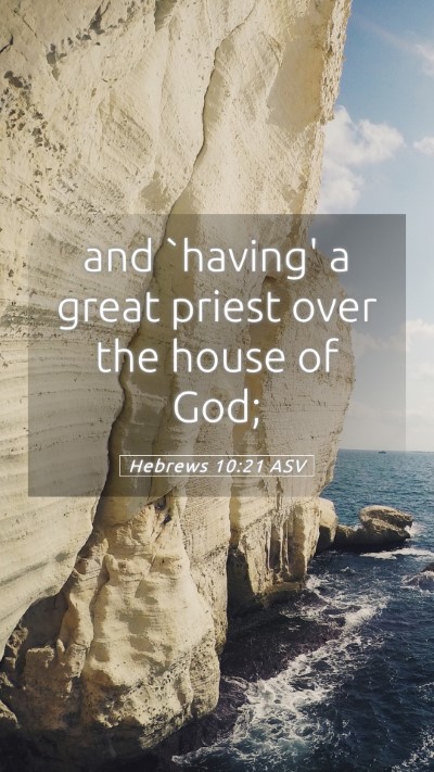 Picture 05 - Hebrews 10:21 ASV Mobile Phone Wallpaper - and `having' a great priest over the house of - Mobile Bible Verse Wallpaper
