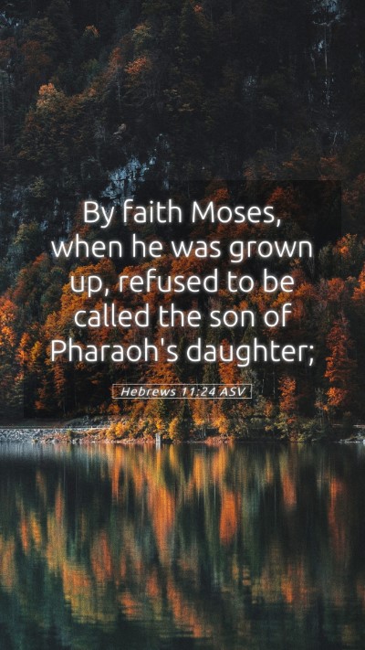 Picture 05 - Hebrews 11:24 ASV Mobile Phone Wallpaper - By faith Moses, when he was grown up, refused to - Mobile Bible Verse Wallpaper