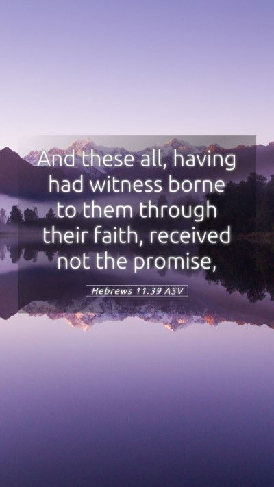 Picture 05 - Hebrews 11:39 ASV Mobile Phone Wallpaper - And these all, having had witness borne to them - Mobile Bible Verse Wallpaper