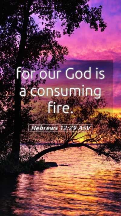 Picture 05 - Hebrews 12:29 ASV Mobile Phone Wallpaper - for our God is a consuming - Mobile Bible Verse Wallpaper