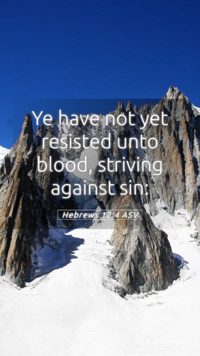 Picture 05 - Hebrews 12:4 ASV Mobile Phone Wallpaper - Ye have not yet resisted unto blood, striving - Mobile Bible Verse Wallpaper