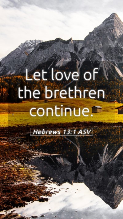 Picture 05 - Hebrews 13:1 ASV Mobile Phone Wallpaper - Let love of the brethren - Mobile Bible Verse Wallpaper