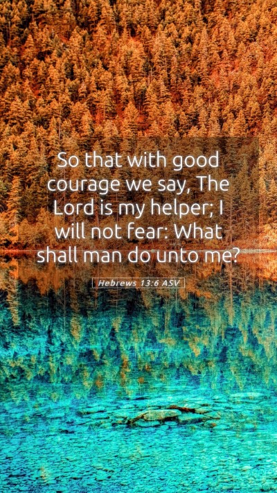 Picture 05 - Hebrews 13:6 ASV Mobile Phone Wallpaper - So that with good courage we say, The Lord is my - Mobile Bible Verse Wallpaper