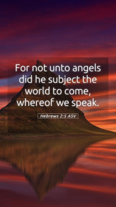 Picture 05 - Hebrews 2:5 ASV Mobile Phone Wallpaper - For not unto angels did he subject the world to - Mobile Bible Verse Wallpaper