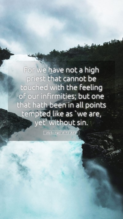 Picture 05 - Hebrews 4:15 ASV Mobile Phone Wallpaper - For we have not a high priest that cannot be - Mobile Bible Verse Wallpaper