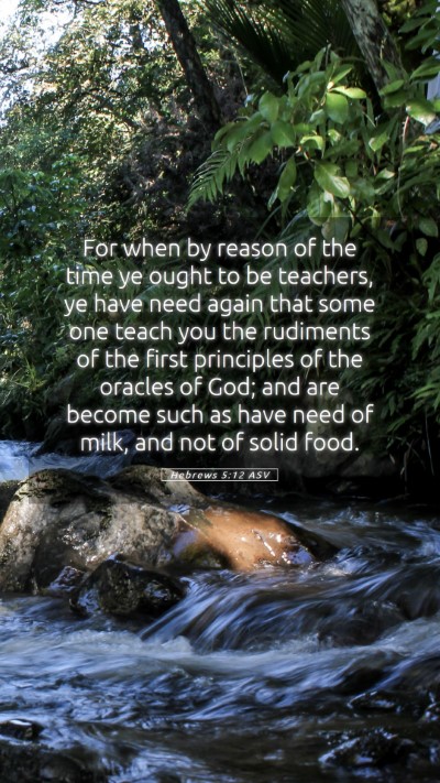 Picture 05 - Hebrews 5:12 ASV Mobile Phone Wallpaper - For when by reason of the time ye ought to be - Mobile Bible Verse Wallpaper