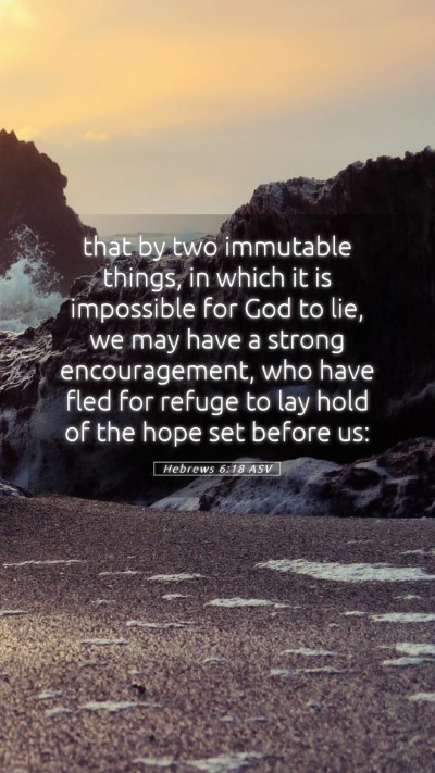 Picture 05 - Hebrews 6:18 ASV Mobile Phone Wallpaper - that by two immutable things, in which it is - Mobile Bible Verse Wallpaper
