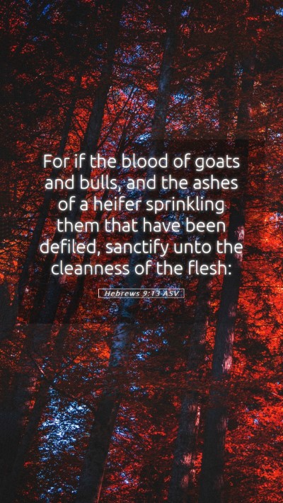 Picture 05 - Hebrews 9:13 ASV Mobile Phone Wallpaper - For if the blood of goats and bulls, and the - Mobile Bible Verse Wallpaper