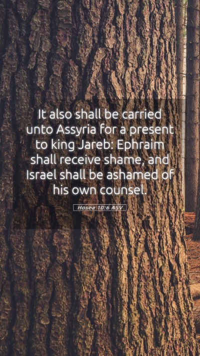 Picture 05 - Hosea 10:6 ASV Mobile Phone Wallpaper - It also shall be carried unto Assyria for a - Mobile Bible Verse Wallpaper