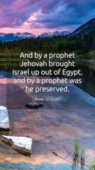 Picture 05 - Hosea 12:13 ASV Mobile Phone Wallpaper - And by a prophet Jehovah brought Israel up out of - Mobile Bible Verse Wallpaper