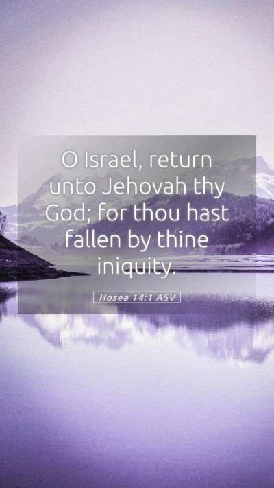 Picture 05 - Hosea 14:1 ASV Mobile Phone Wallpaper - O Israel, return unto Jehovah thy God; for thou - Mobile Bible Verse Wallpaper