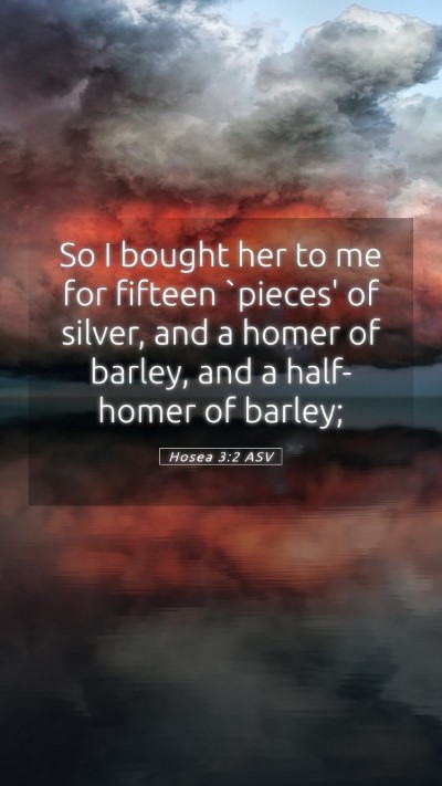 Picture 05 - Hosea 3:2 ASV Mobile Phone Wallpaper - So I bought her to me for fifteen `pieces' of - Mobile Bible Verse Wallpaper