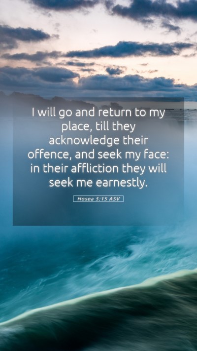Picture 05 - Hosea 5:15 ASV Mobile Phone Wallpaper - I will go and return to my place, till they - Mobile Bible Verse Wallpaper