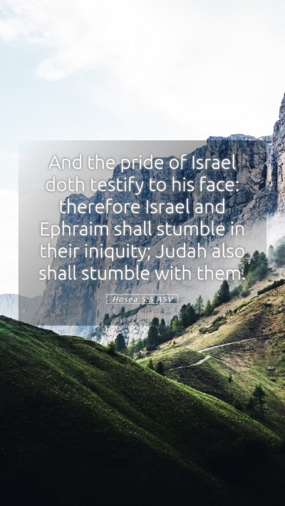 Picture 05 - Hosea 5:5 ASV Mobile Phone Wallpaper - And the pride of Israel doth testify to his face: - Mobile Bible Verse Wallpaper