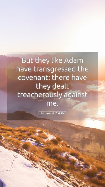 Picture 05 - Hosea 6:7 ASV Mobile Phone Wallpaper - But they like Adam have transgressed the - Mobile Bible Verse Wallpaper