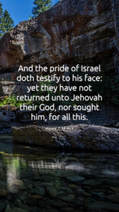 Picture 05 - Hosea 7:10 ASV Mobile Phone Wallpaper - And the pride of Israel doth testify to his face: - Mobile Bible Verse Wallpaper