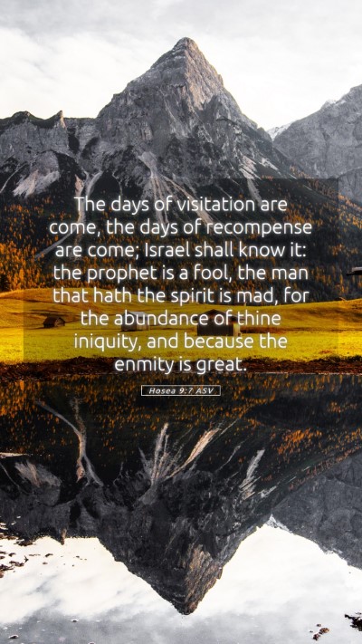 Picture 05 - Hosea 9:7 ASV Mobile Phone Wallpaper - The days of visitation are come, the days of - Mobile Bible Verse Wallpaper