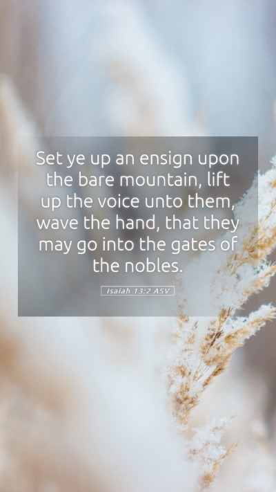 Picture 05 - Isaiah 13:2 ASV Mobile Phone Wallpaper - Set ye up an ensign upon the bare mountain, lift - Mobile Bible Verse Wallpaper
