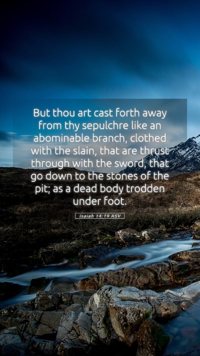 Picture 05 - Isaiah 14:19 ASV Mobile Phone Wallpaper - But thou art cast forth away from thy sepulchre - Mobile Bible Verse Wallpaper