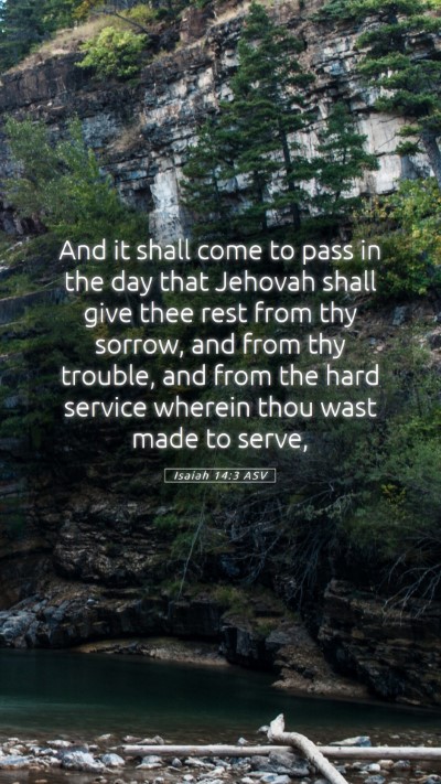 Picture 05 - Isaiah 14:3 ASV Mobile Phone Wallpaper - And it shall come to pass in the day that Jehovah - Mobile Bible Verse Wallpaper
