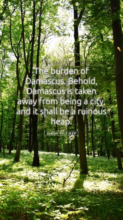 Picture 05 - Isaiah 17:1 ASV Mobile Phone Wallpaper - The burden of Damascus. Behold, Damascus is taken - Mobile Bible Verse Wallpaper