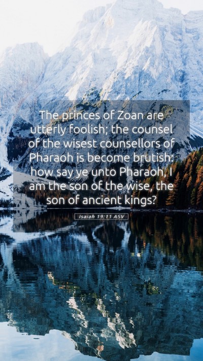 Picture 05 - Isaiah 19:11 ASV Mobile Phone Wallpaper - The princes of Zoan are utterly foolish; the - Mobile Bible Verse Wallpaper