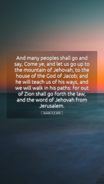 Picture 05 - Isaiah 2:3 ASV Mobile Phone Wallpaper - And many peoples shall go and say, Come ye, and - Mobile Bible Verse Wallpaper