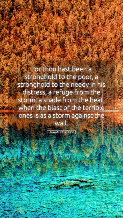 Picture 05 - Isaiah 25:4 ASV Mobile Phone Wallpaper - For thou hast been a stronghold to the poor, a - Mobile Bible Verse Wallpaper