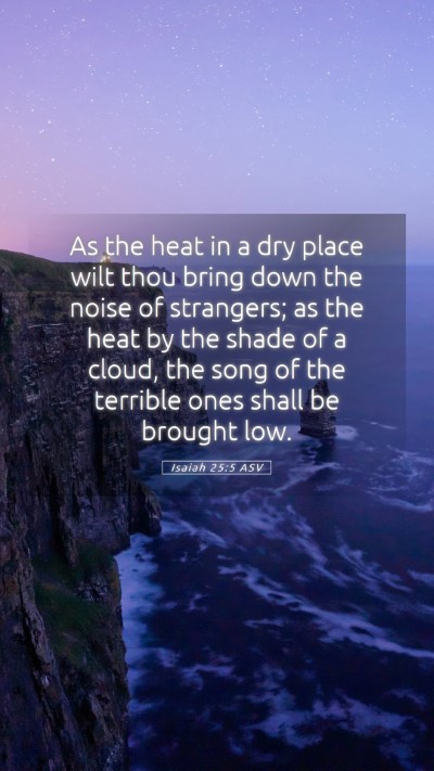 Picture 05 - Isaiah 25:5 ASV Mobile Phone Wallpaper - As the heat in a dry place wilt thou bring down - Mobile Bible Verse Wallpaper