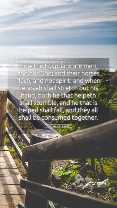 Picture 05 - Isaiah 31:3 ASV Mobile Phone Wallpaper - Now the Egyptians are men, and not God; and their - Mobile Bible Verse Wallpaper