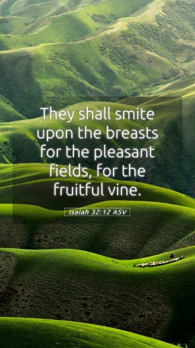 Picture 05 - Isaiah 32:12 ASV Mobile Phone Wallpaper - They shall smite upon the breasts for the - Mobile Bible Verse Wallpaper