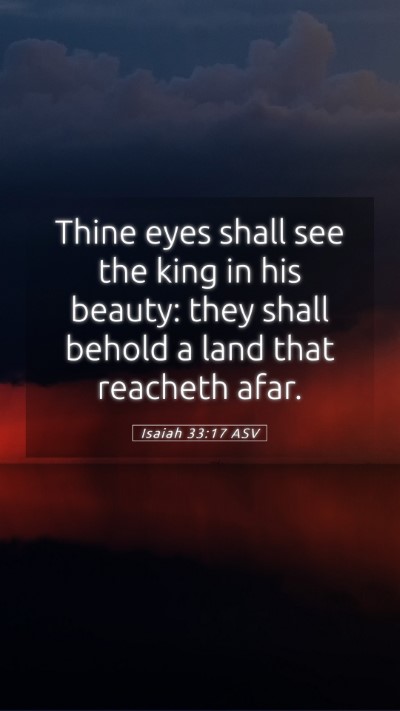 Picture 05 - Isaiah 33:17 ASV Mobile Phone Wallpaper - Thine eyes shall see the king in his beauty: they - Mobile Bible Verse Wallpaper