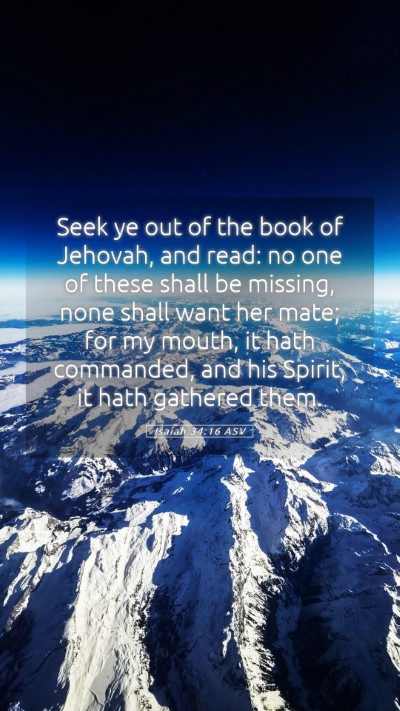 Picture 05 - Isaiah 34:16 ASV Mobile Phone Wallpaper - Seek ye out of the book of Jehovah, and read: no - Mobile Bible Verse Wallpaper