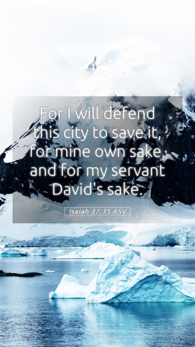 Picture 05 - Isaiah 37:35 ASV Mobile Phone Wallpaper - For I will defend this city to save it, for mine - Mobile Bible Verse Wallpaper