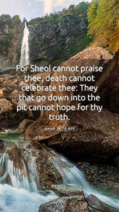 Picture 05 - Isaiah 38:18 ASV Mobile Phone Wallpaper - For Sheol cannot praise thee, death cannot - Mobile Bible Verse Wallpaper