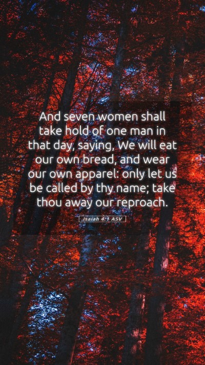 Picture 05 - Isaiah 4:1 ASV Mobile Phone Wallpaper - And seven women shall take hold of one man in - Mobile Bible Verse Wallpaper