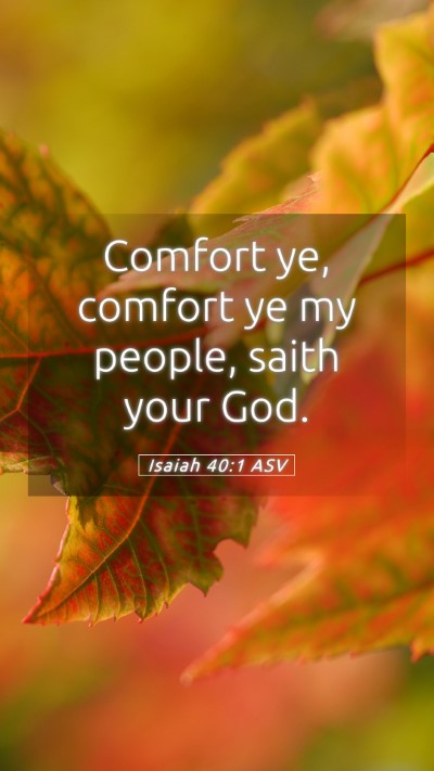 Picture 05 - Isaiah 40:1 ASV Mobile Phone Wallpaper - Comfort ye, comfort ye my people, saith your - Mobile Bible Verse Wallpaper