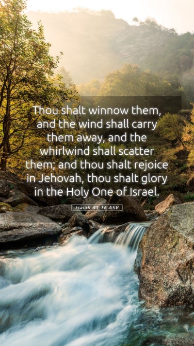 Picture 05 - Isaiah 41:16 ASV Mobile Phone Wallpaper - Thou shalt winnow them, and the wind shall carry - Mobile Bible Verse Wallpaper