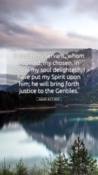 Picture 05 - Isaiah 42:1 ASV Mobile Phone Wallpaper - Behold, my servant, whom I uphold; my chosen, in - Mobile Bible Verse Wallpaper