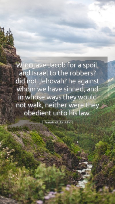 Picture 05 - Isaiah 42:24 ASV Mobile Phone Wallpaper - Who gave Jacob for a spoil, and Israel to the - Mobile Bible Verse Wallpaper