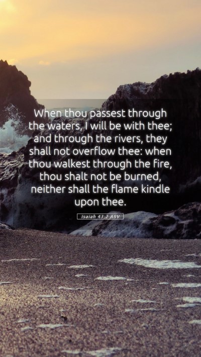 Picture 05 - Isaiah 43:2 ASV Mobile Phone Wallpaper - When thou passest through the waters, I will be - Mobile Bible Verse Wallpaper