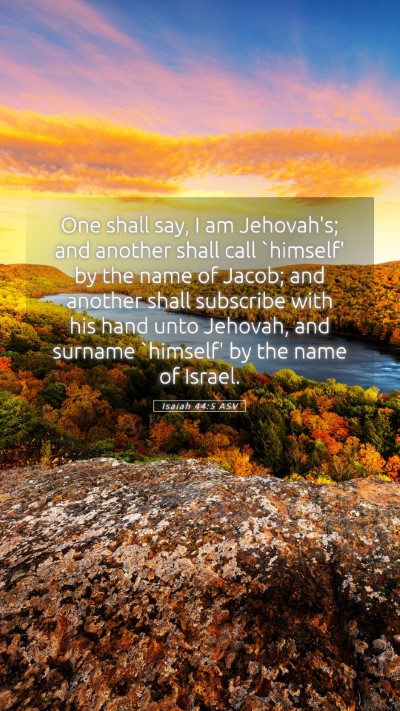 Picture 05 - Isaiah 44:5 ASV Mobile Phone Wallpaper - One shall say, I am Jehovah's; and another shall - Mobile Bible Verse Wallpaper