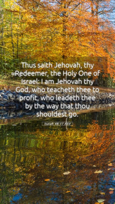 Picture 05 - Isaiah 48:17 ASV Mobile Phone Wallpaper - Thus saith Jehovah, thy Redeemer, the Holy One of - Mobile Bible Verse Wallpaper