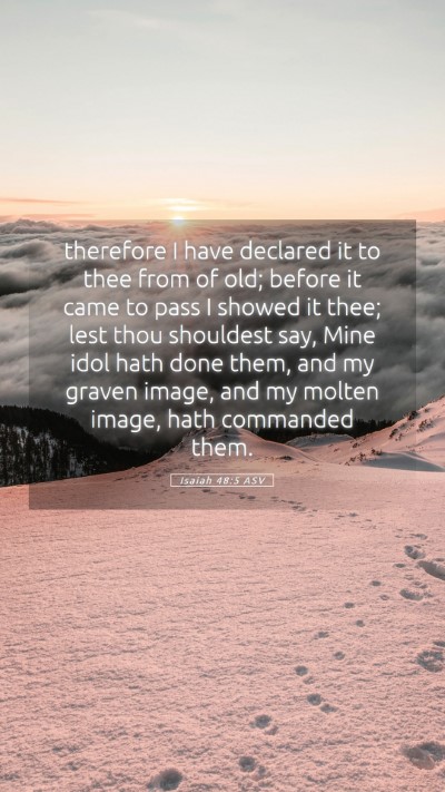 Picture 05 - Isaiah 48:5 ASV Mobile Phone Wallpaper - therefore I have declared it to thee from of old; - Mobile Bible Verse Wallpaper