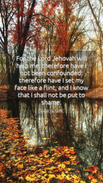 Picture 05 - Isaiah 50:7 ASV Mobile Phone Wallpaper - For the Lord Jehovah will help me; therefore have - Mobile Bible Verse Wallpaper